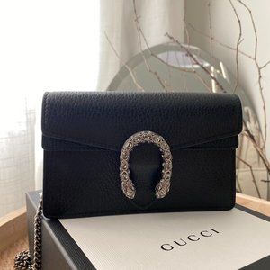 Gucci Black Super Mini Dionysus Chain Bag